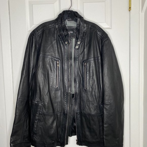 Hugo Boss Lambskin Leather Jacket - Picture 1 of 8